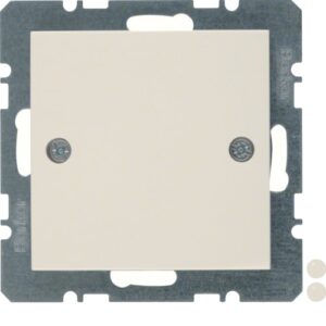 Blank plate with centre plate and screw-fixing  wh - Görsel 1