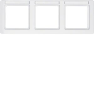 Frame 3 gang with labelling field polar white, ve