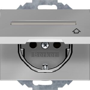 SCHUKO-socket outlet with hinged cover and labelli - Görsel 1