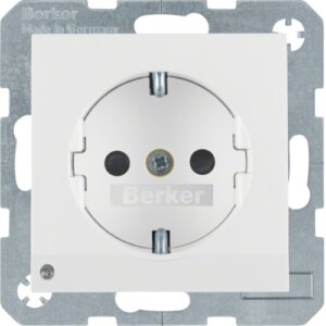 S.1/B.3/B.7 Schuko Oryantasyon Ledli Priz Parlak Beyaz - Görsel 1