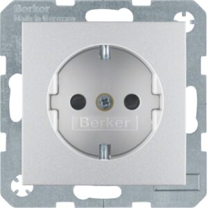 SCHUKO-socket outlet  aluminium, matt  (Berker B.1 - Görsel 1