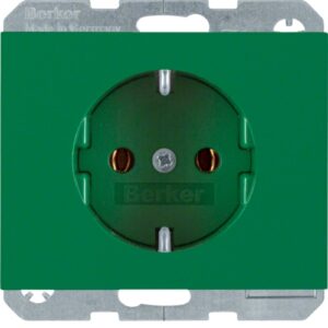 SCHUKO-socket outlet  green, glossy  (Berker K.1/K - Görsel 1