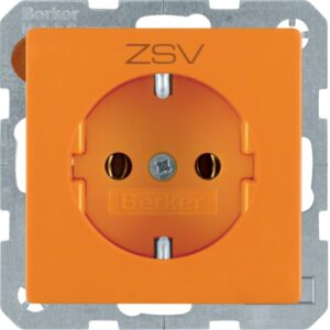 SCHUKO-socket outlet with imprint  orange, velvety - Görsel 1