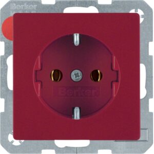 SCHUKO-socket outlet  red, velvety  (Berker Q.1) - Görsel 1
