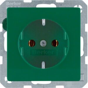 SCHUKO-socket outlet  green, velvety  (Berker Q.1) - Görsel 1