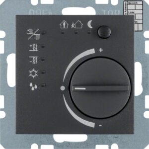 Room thermostat with button interface anthracite,