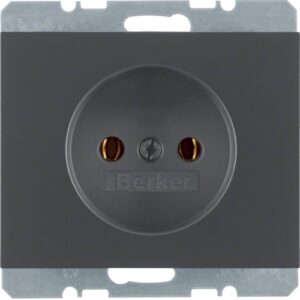 Socket outlet without earth contact  anthracite, m - Görsel 1