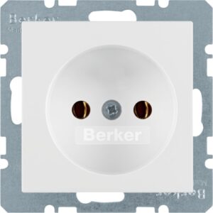 Socket outlet without earth contact  polar white, - Görsel 1