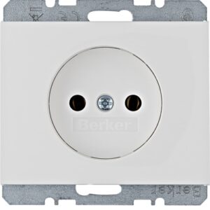 Socket outlet without earth contact  polar white, - Görsel 1