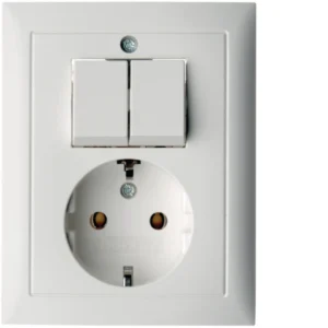 SCHUKO-socket outlet with rockers switch and cover