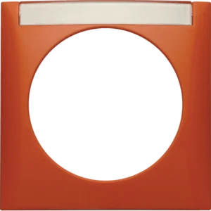 Frame 1gang with labelling field  orange, glossy - Görsel 1