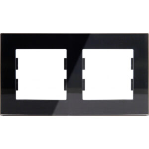 ROSA GLASS FRAME 2 GANG BLACK - Görsel 1
