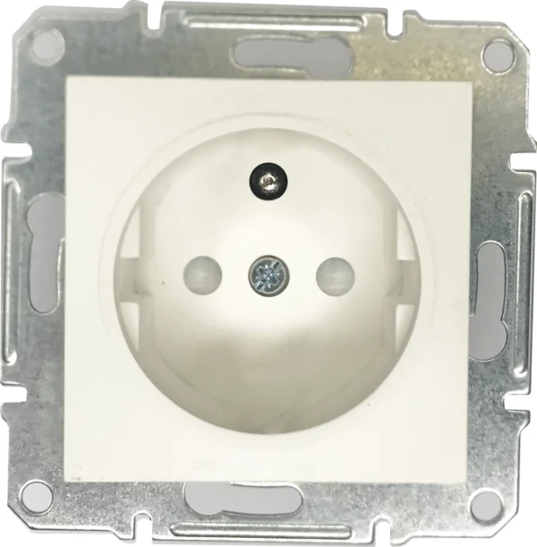 SCHUKO SINGLE SOCKET 2P+E (p-earth) PEARL WHITE (INT-C003-02-01)